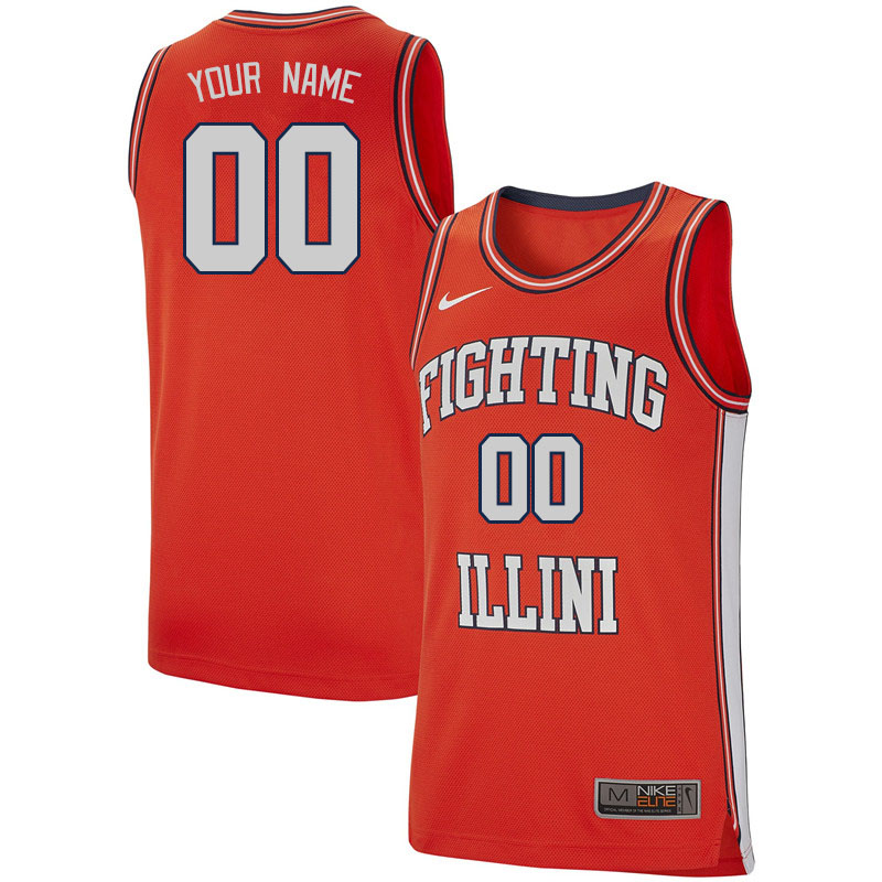 Custom Illinois Fighting Illini Name And Number College Basketball Jerseys Stitched-Retro